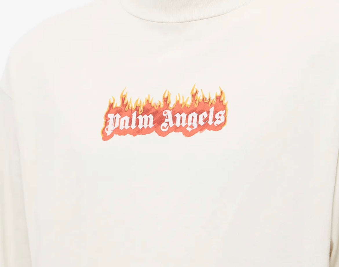 Palm Angels Long Sleeve Burning Logo