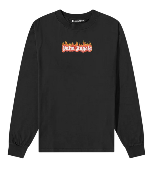 Palm Angels Long Sleeve Burning Logo